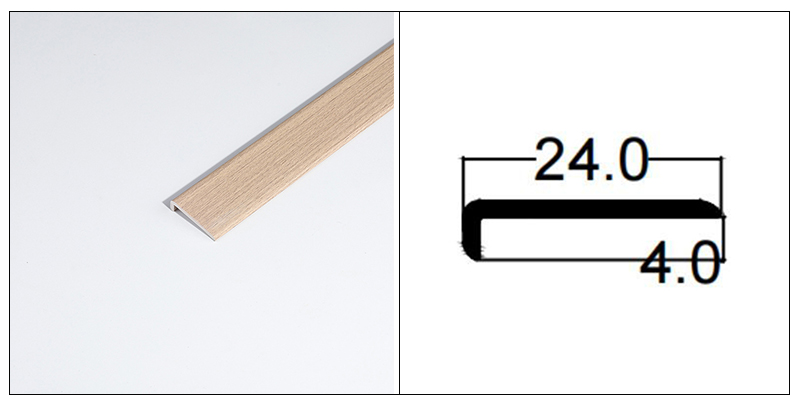 20*4.5mm L型PVC地板包边型材