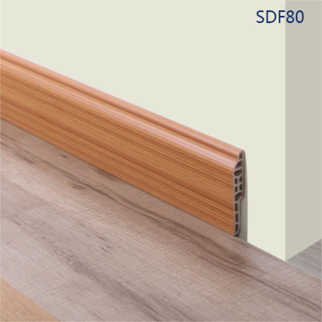 8cm防水木纹PVC家装踢脚线-SDF80