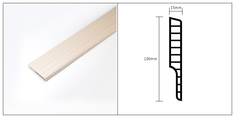 100*15mm PVC踢脚板